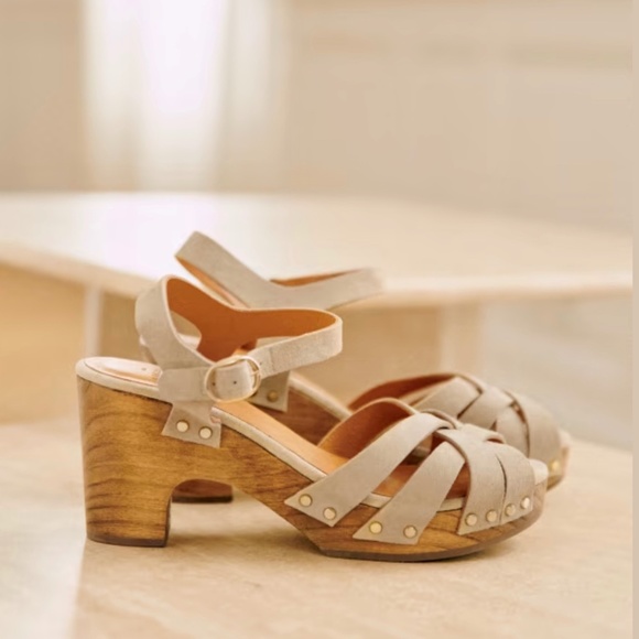 Sezane Shoes - Sezane Sabots Isabelle Clogs, Size 37, in Mastic
